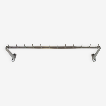 Vintage industrial aluminium butcher's meat rack 1960s. 12 hook rack. perfect  restaurant coat rack