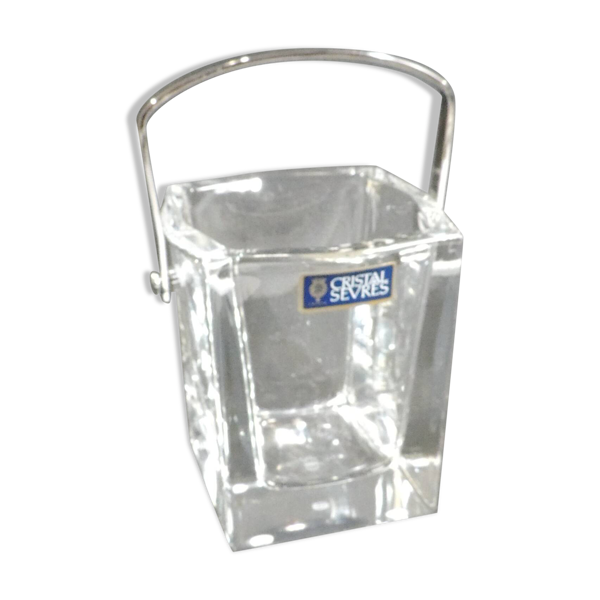 Seau à glaçons en cristal de Sèvres signé
