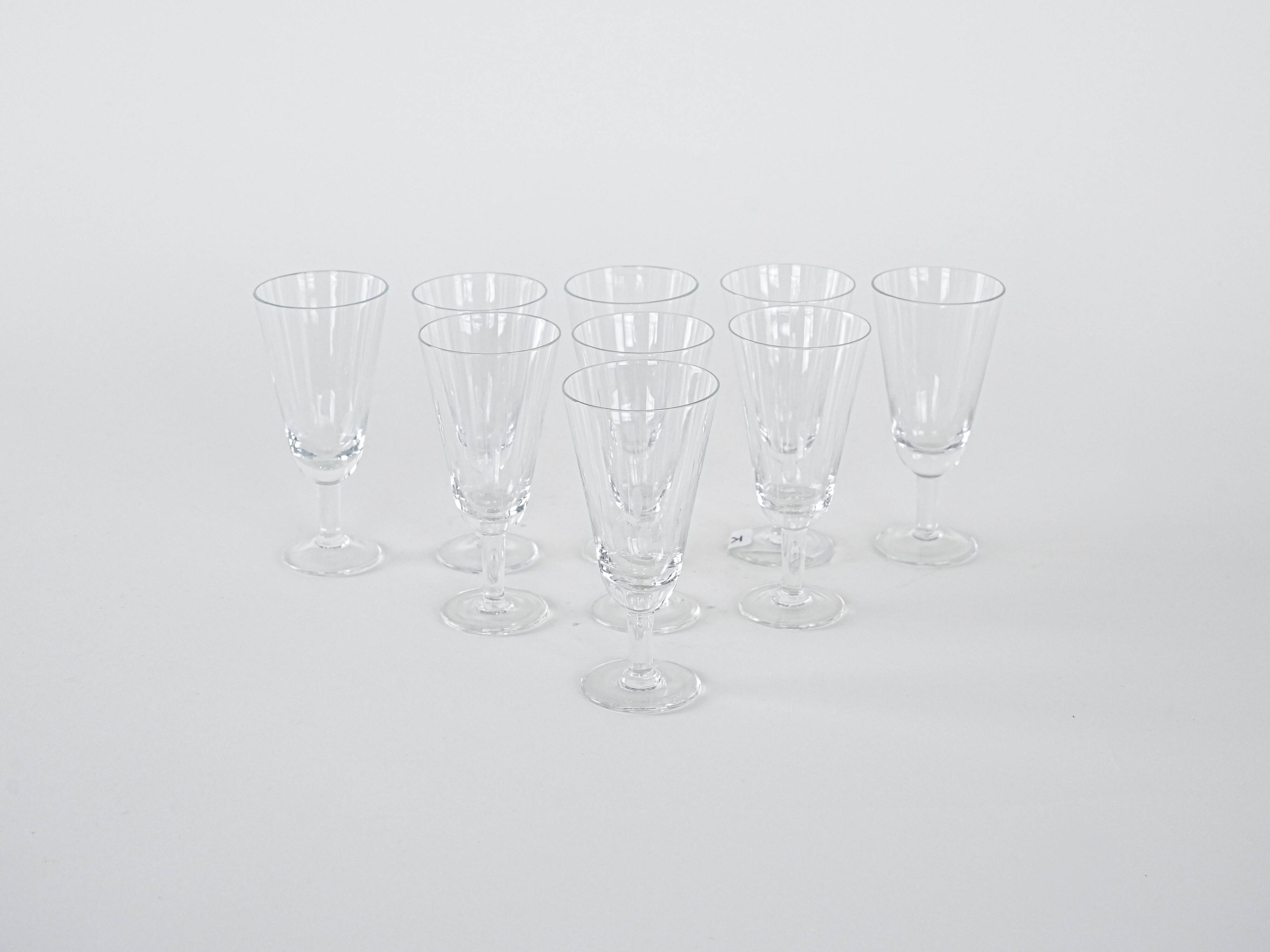 Set of crystal glasses, Danish design, 1970s, manufactured in Denmark