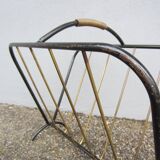 Steel and brass magazine rack