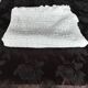 White cotton bedspread - throw with geometric chevron pattern