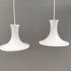 Suspensions en verre opale Holmegaard Mandarin, Michael Bang 1983