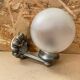 Old Grey Metal Wall Lamp + Vintage Glass Ball