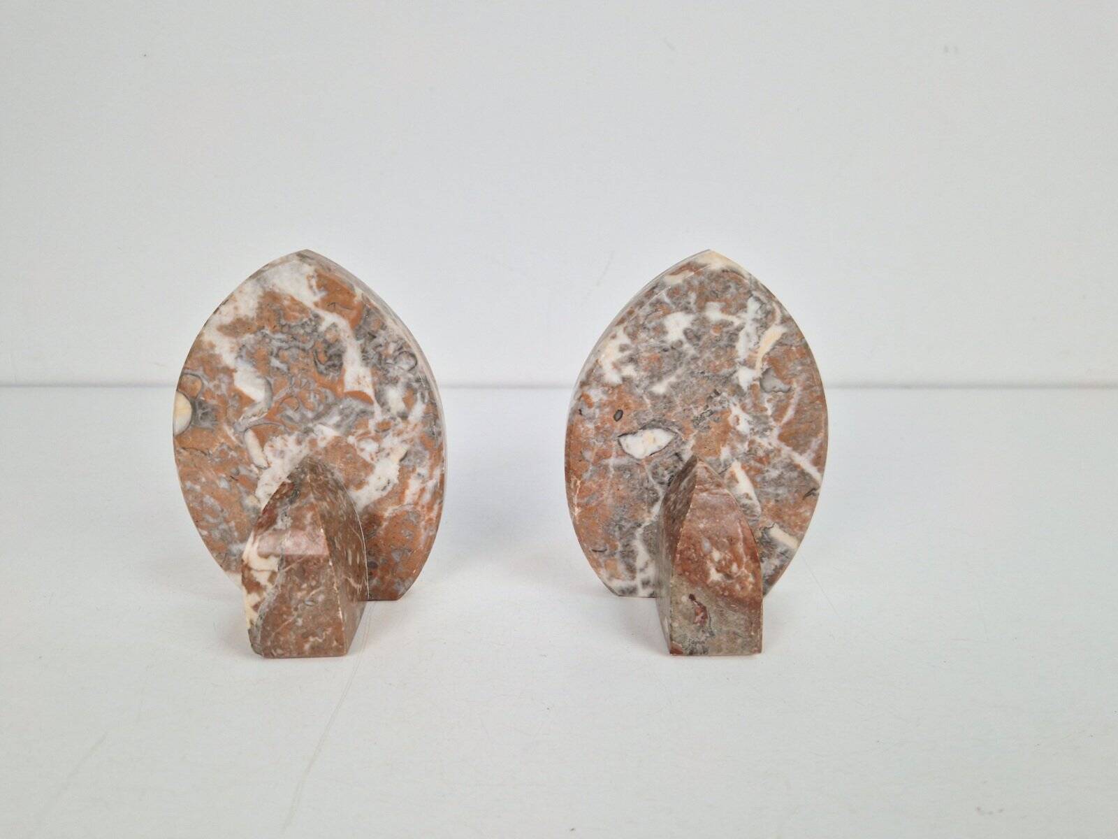 Vintage Art Deco Marble Bookends, France, 1930s, Set of 2