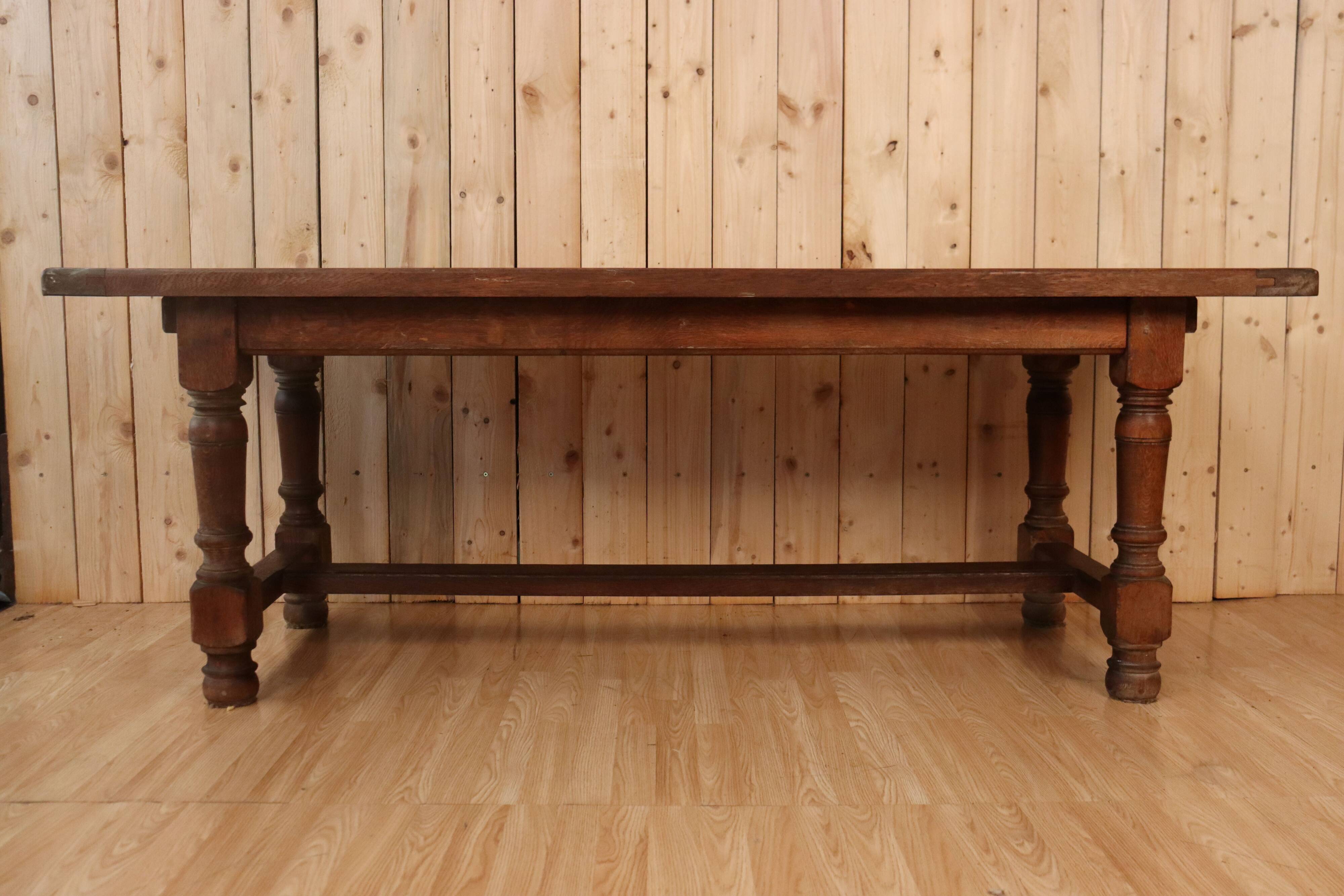 Large monastery style oak farmhouse table