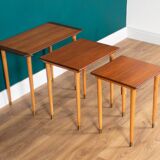 Retro Teak 1960s Set of 3 Nesting Tables By Torpe Mobelfabrikk, Norway Coffee Tables