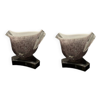 Lampes de table en verre de Murano par Mila Schon, années 1980, Set de 2