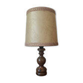lampe chevet pied bois tourné | abat-jour pour