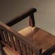Handcrafted oak and straw armchair, France, circa 1950.