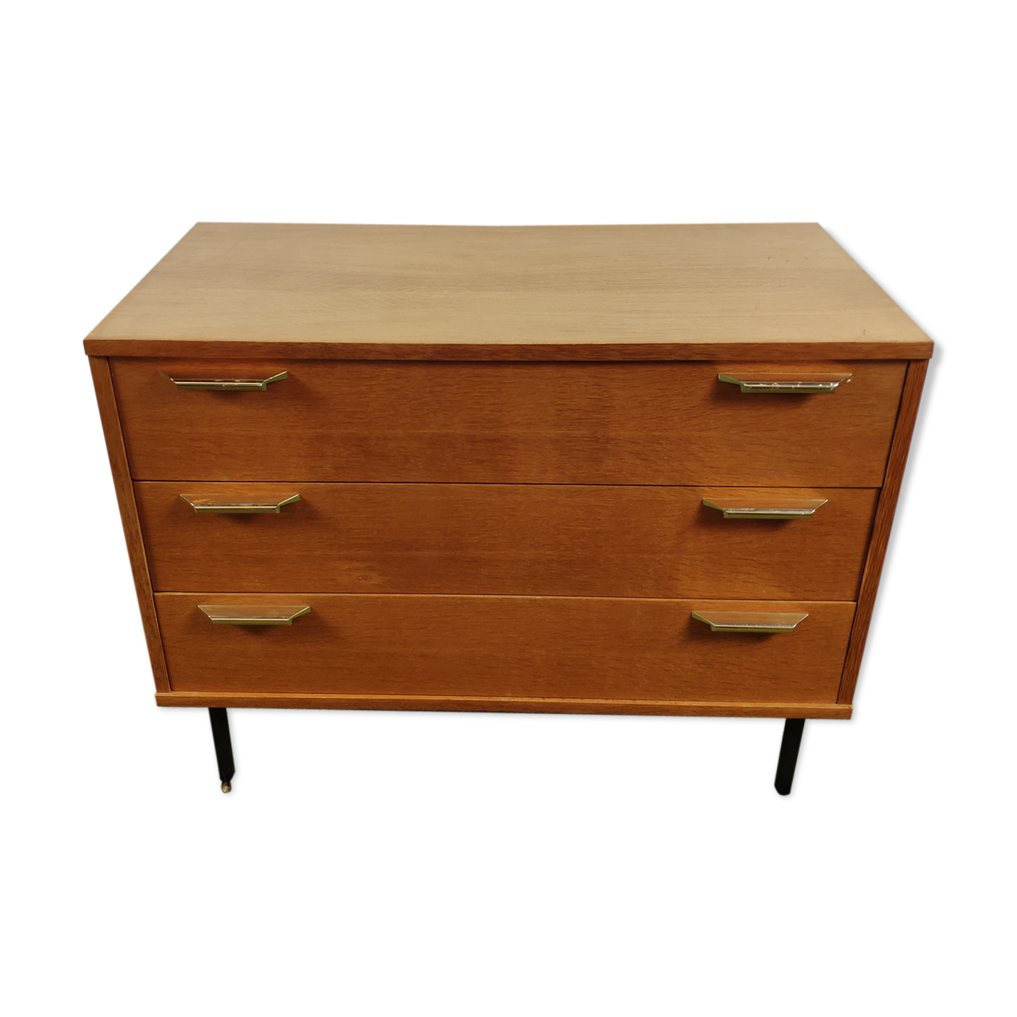 Wooden chest of drawers with gilded handle