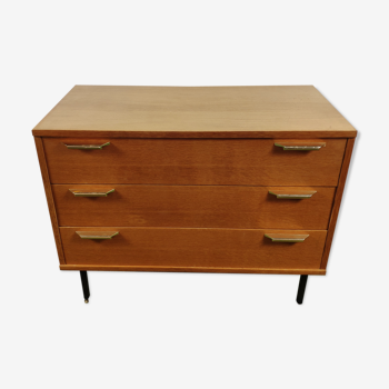 Wooden chest of drawers with gilded handle