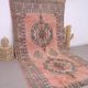 Tapis berbère en laine vintage marocain rose grand 212 x 394 cm, tapis fait main