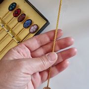 6 teaspoons Mazagran gilded to fine gold 24 carat finish enamels in Murano glass