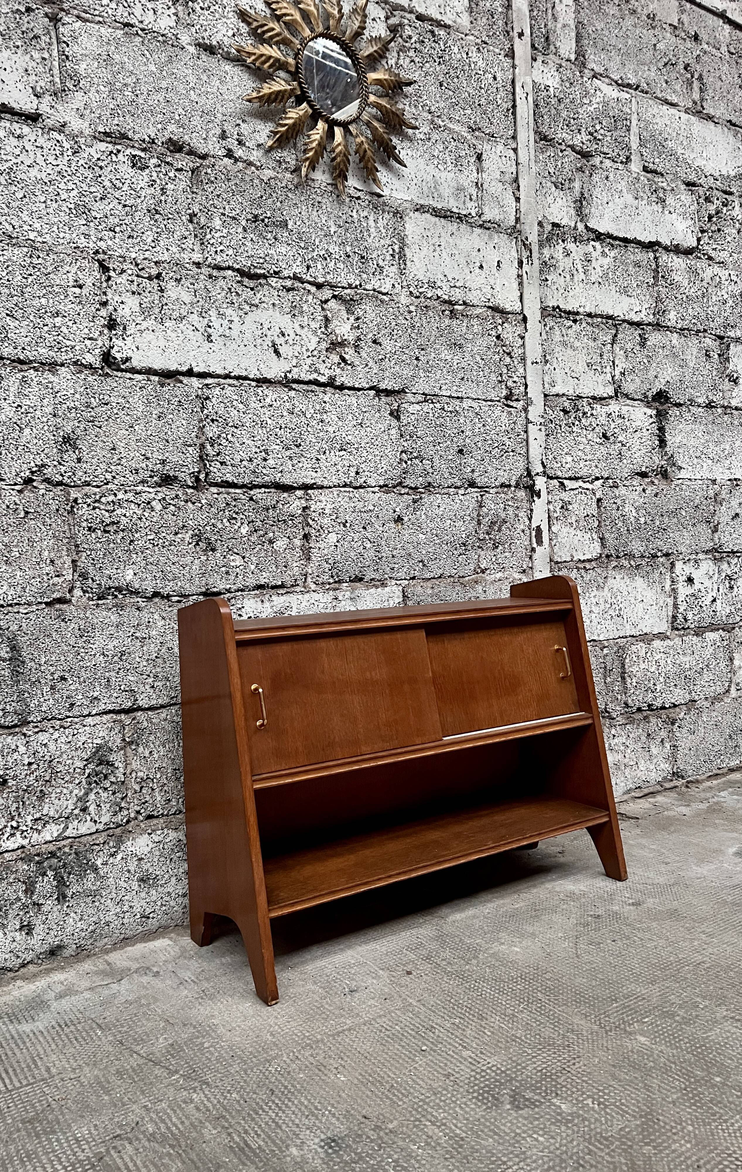 Oak shelf 1950 French modernist