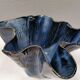Very special vase in “folded” bluish glazed clay.