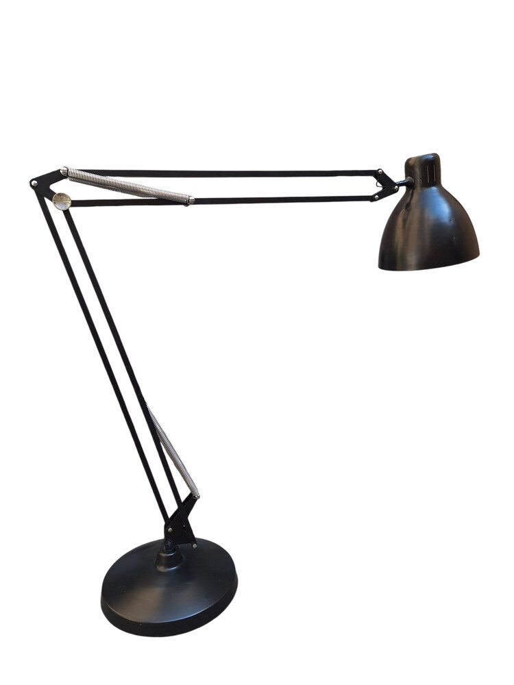 The Great JJ black floor lamp by Jac Jacobsen for Luxit Leucos, 1980s