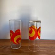 Seventies vintage lemonade water glasses