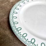 Boch Frères Keramis round dish in green ironstone, "Bonaparte" service