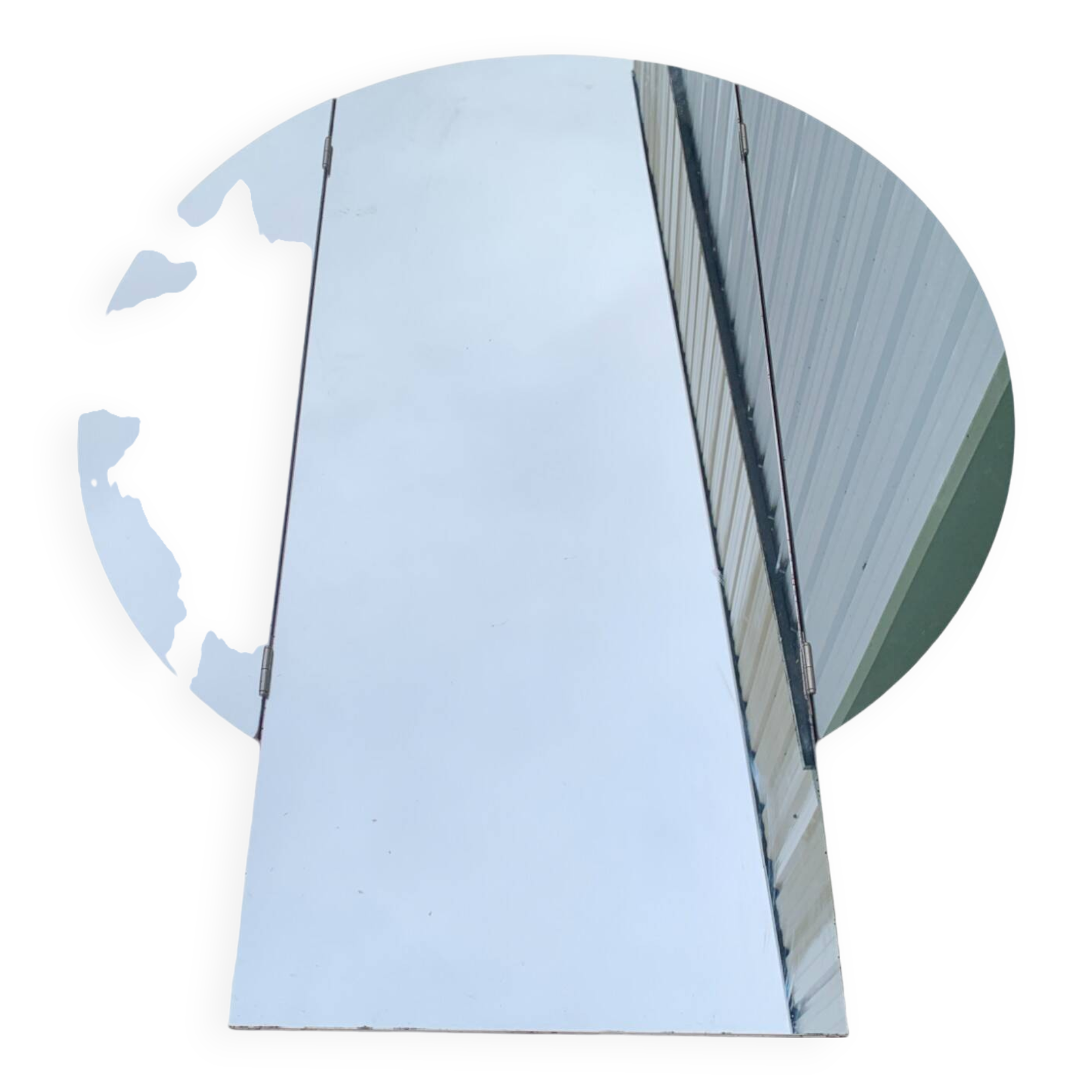 Large round triptych wall mirror, 112 cm