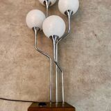 Old metal table lamp Italian design Gioffredo REGGIANI 70s vintage 4 lights