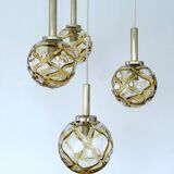 Large Mid Century  Bubble Glass Pendant Light