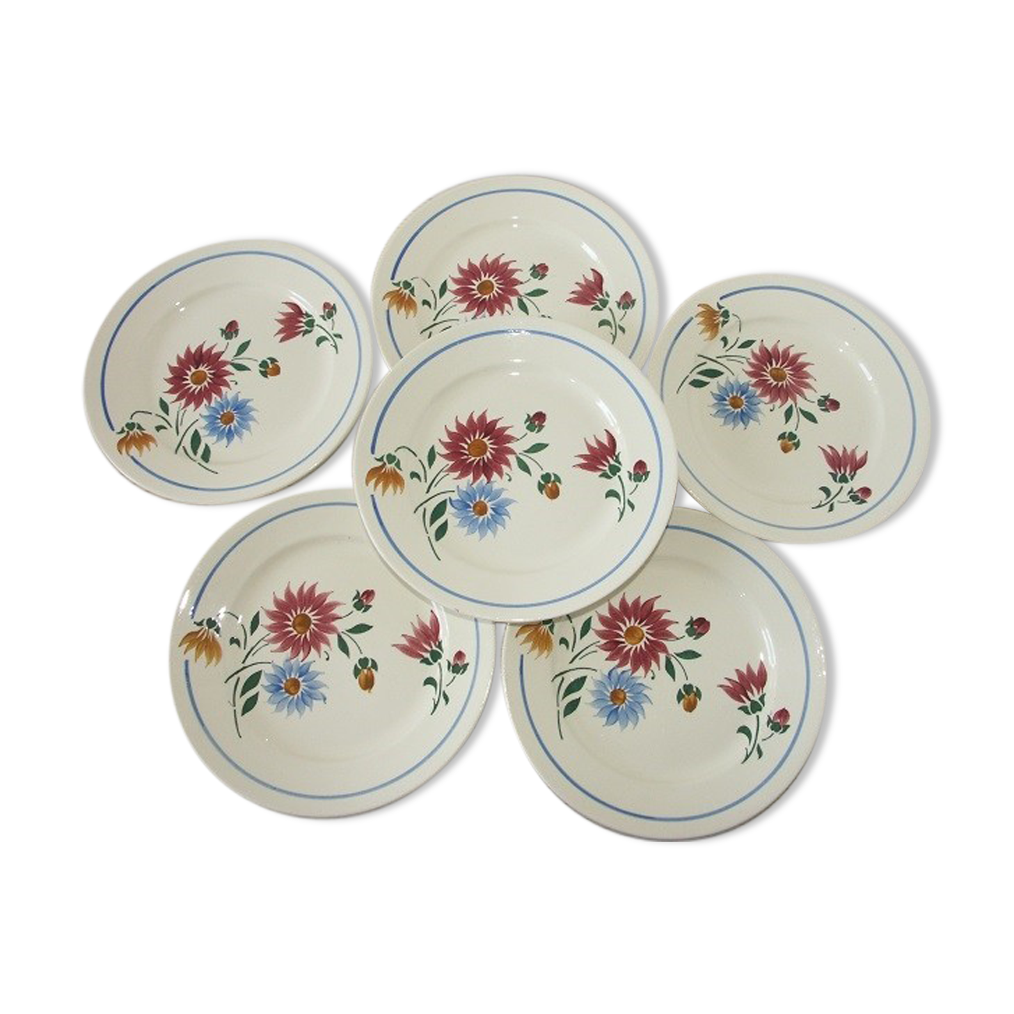 Lot 6 plate das old Lunéville Art Nouveau