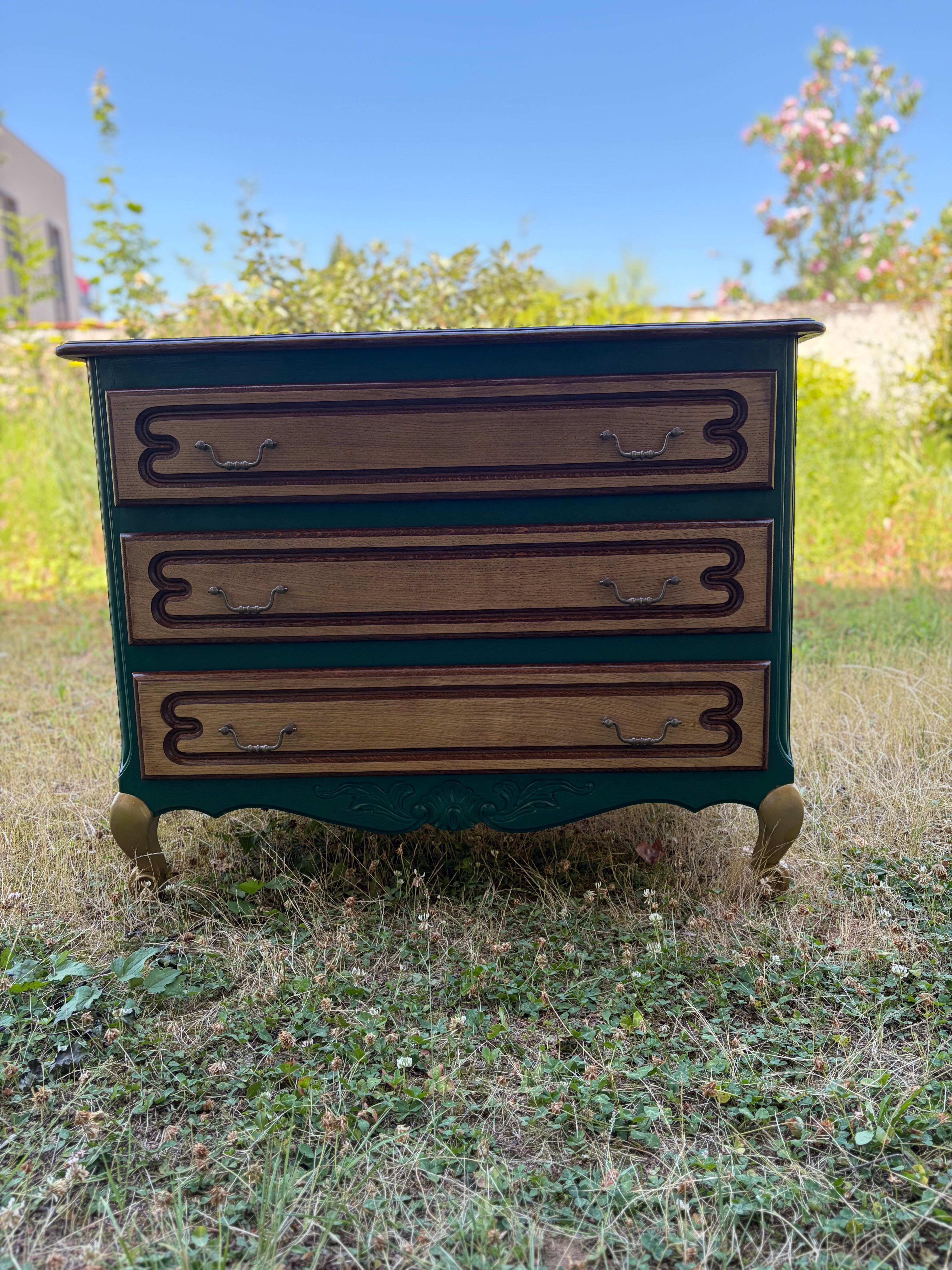 Commode vintage 3 tiroirs entièrement relooké