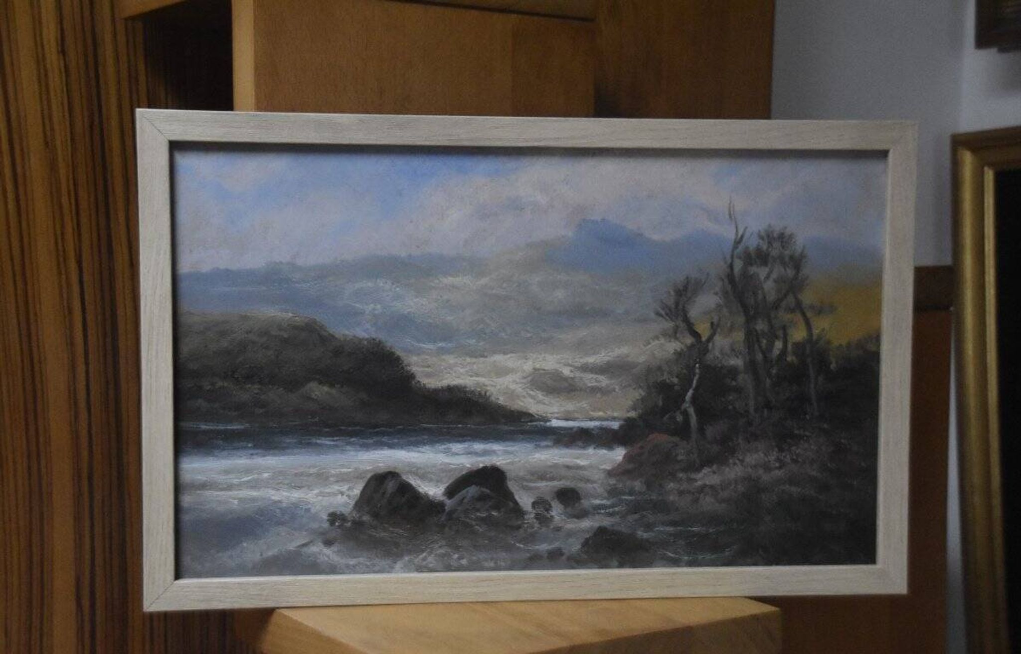 French school, late 19th century, Landscape by a river, oil on paper