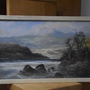French school, late 19th century, Landscape by a river, oil on paper