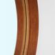 Rare round "#103" wall mirror / teak, leather, brass / by Glas Mäster, Markaryd, Sweden / 1960s / 1970s / Mid-Century Modern Design