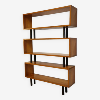 Vintage shelf with modular wooden boxes, 1960s