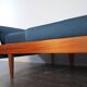 Daybed Teak Sofa and Blue Fabric Design Ingmar Relling, Norwegian 1960