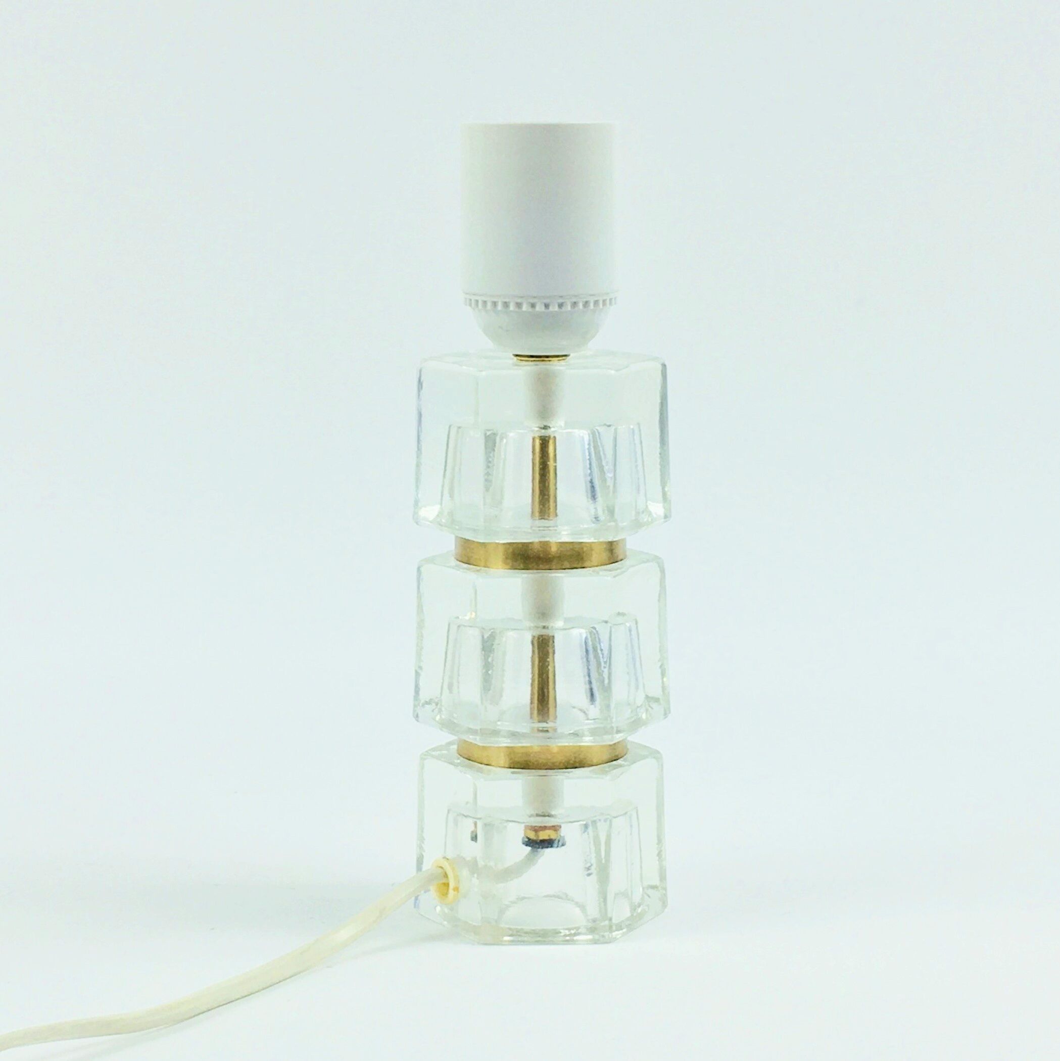 Scandinavian Mid Century Glass Bedside Table Lamp by C. Fagerlund, 1960s