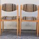 Suite of 4 chairs self beech brass and wool 1960
