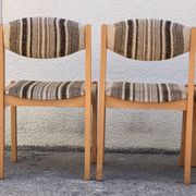 Suite de 4 chaises self hêtre laiton et laine 1960