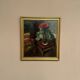 Original Swedish Oil on Panel - "Cineraria i Kruka" by Elna Jacobsson - Signed - Vintage and Framed - 48 × 43.5 cm (18.9" × 17.1")