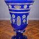 Large blue enamelled glass chalice (Bohemian glass 20th century)