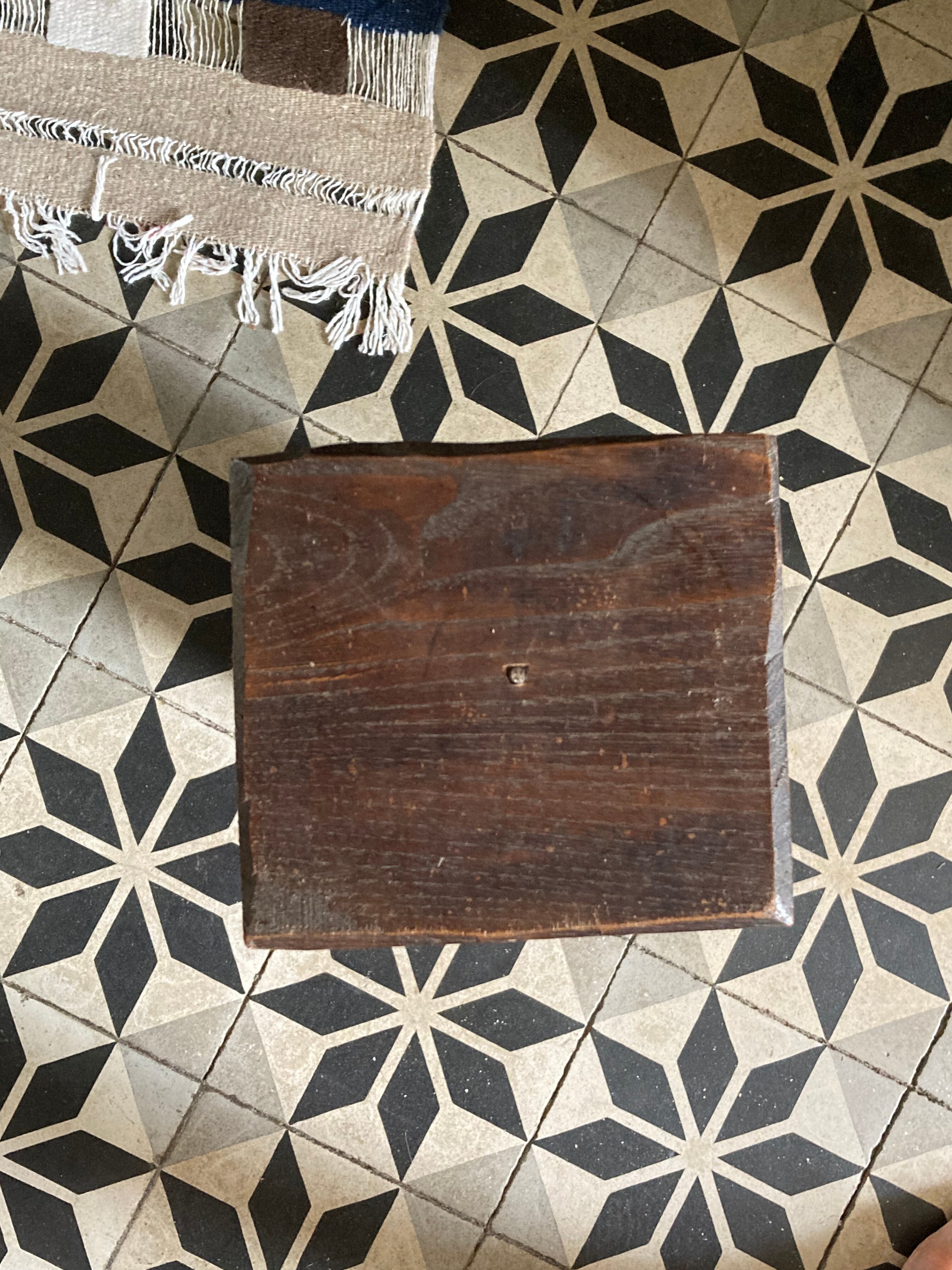 Console vis de pressoir monté en sellette en bois 1940