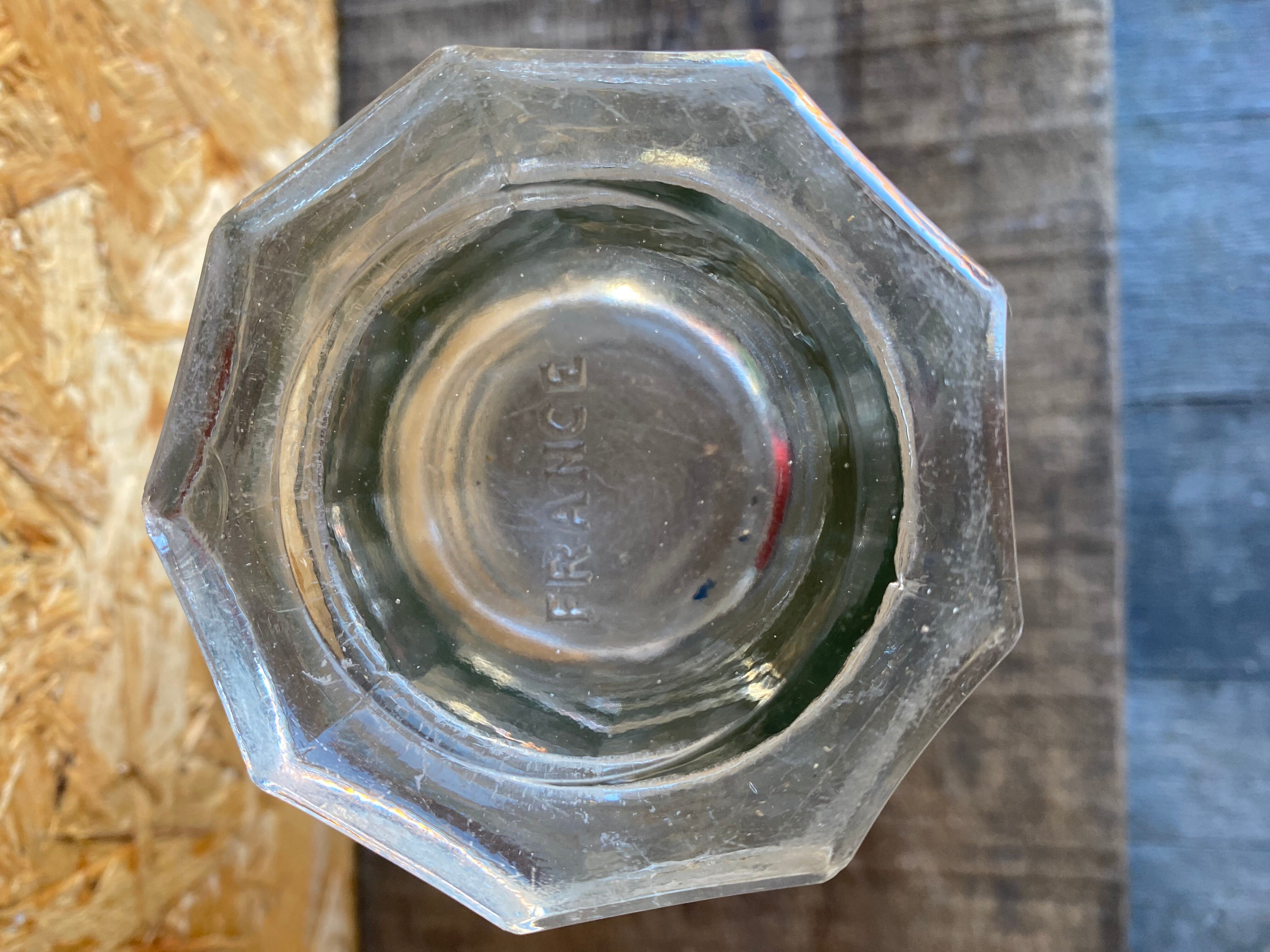 Vase Ancien Verre Moulé Années 70 Made In France Vintage #D973