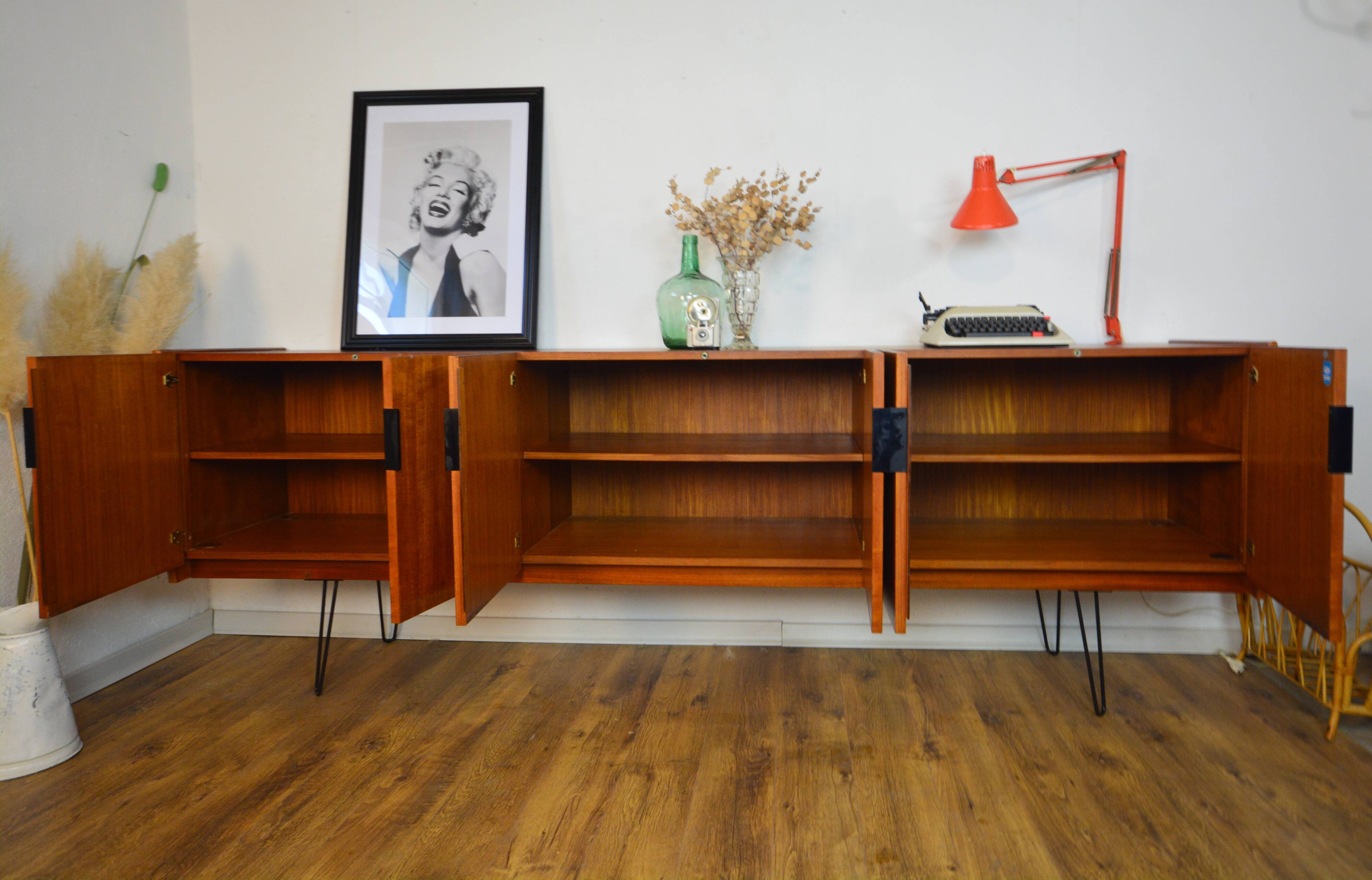 Scandinavian teak sideboard and “pin” legs
