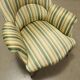 Antique upholstered and lacquered wooden armchair, Italy, late 19th century.