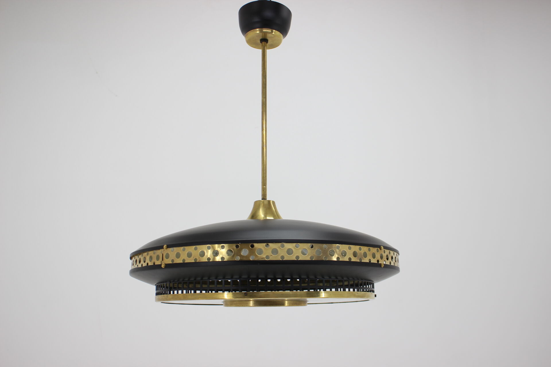 1960s black and gold UFO pendant , Czechoslovakia