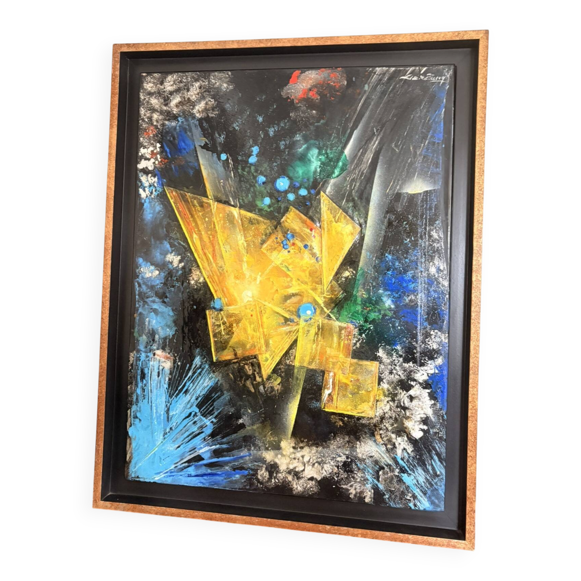 Abstract Geometric Contemporary Modern Oil Painting Relief