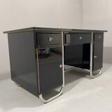 Bureau moderniste tchécoslovaque en chrome et bois, années 1950, Europe