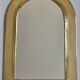 Miroir mural arche en laiton poli, artisanat marocain, 44 x 29 cm
