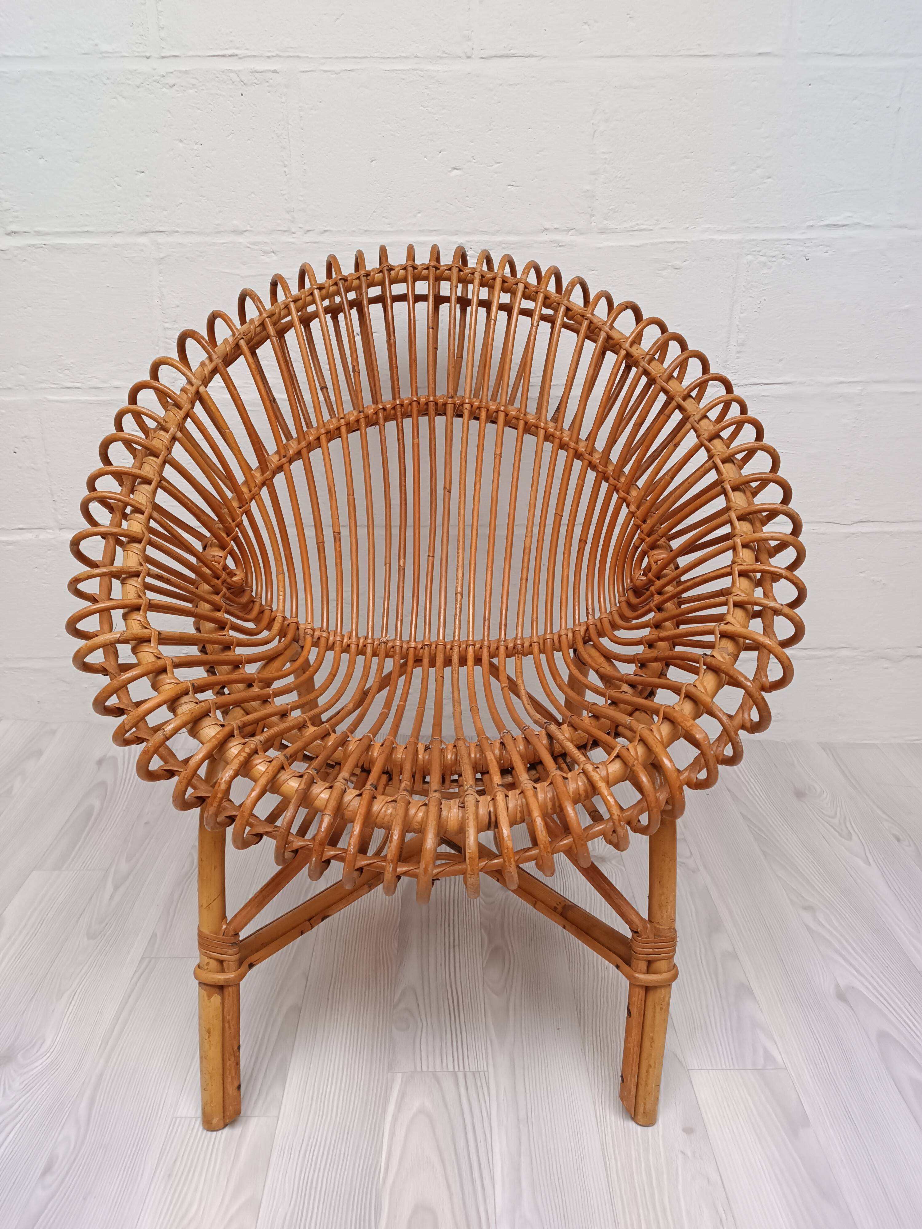 Vintage rattan armchair 1960