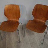 Lot of 4 chairs in teak 60's
