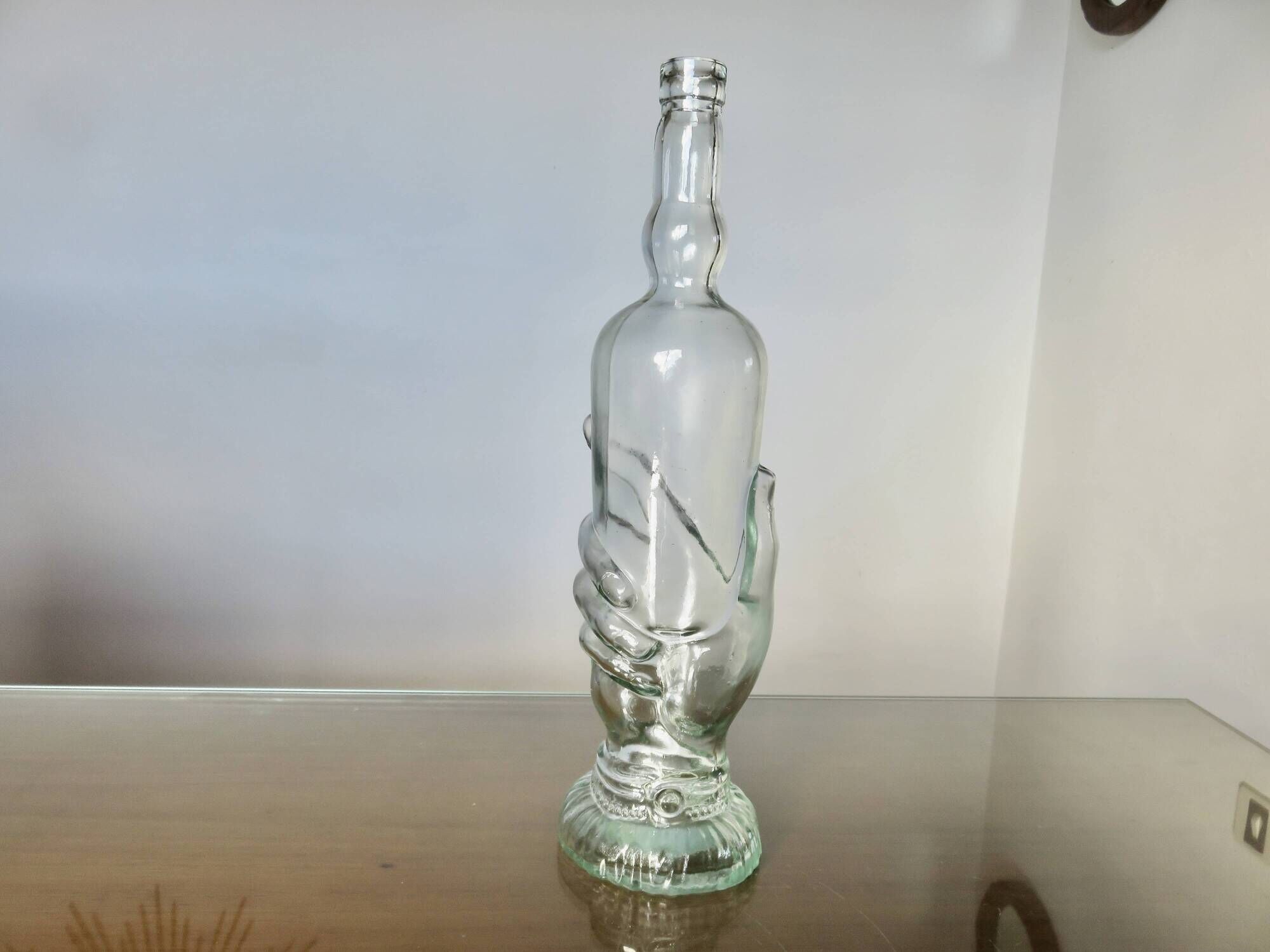 "legras" bottle model "hand bottle" transparent glass, early 20th century