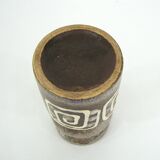 Small brown and beige ceramic vase - VEB Haldensleben - vintage 60s