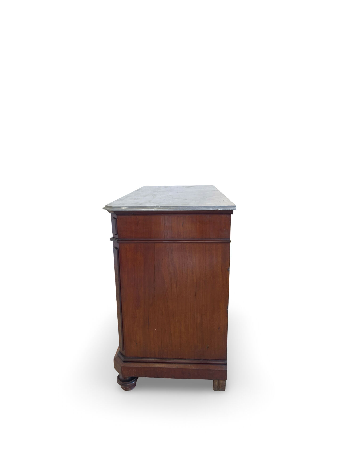 Commode Umbertino en acajou et noyer, 19e siècle.